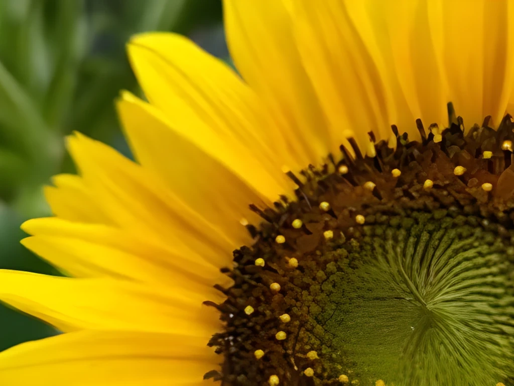 After AI upscaling: clearer sunflower detail