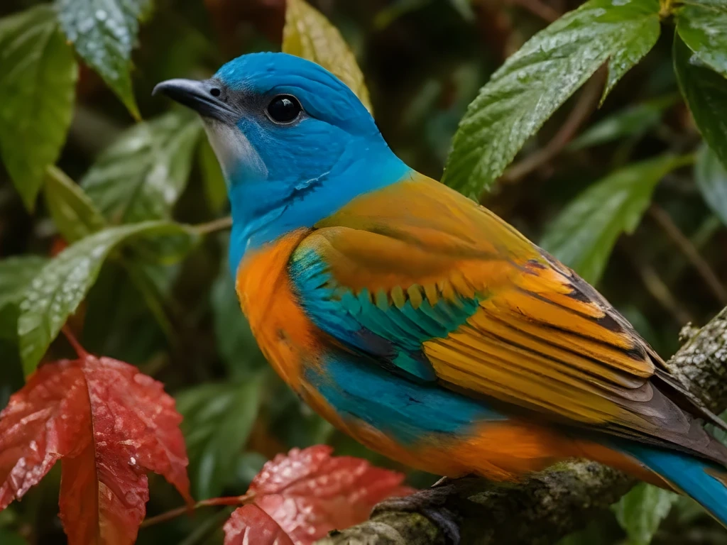 After AI upscaling: preserved feather detail
